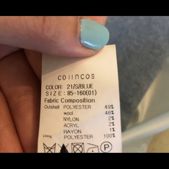 SOLD! Coiincos Blue Wool Coat - Picture 6 of 8